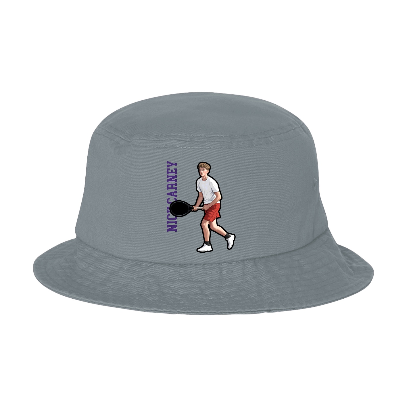 Bucket Cap — Name Vertical in Grey