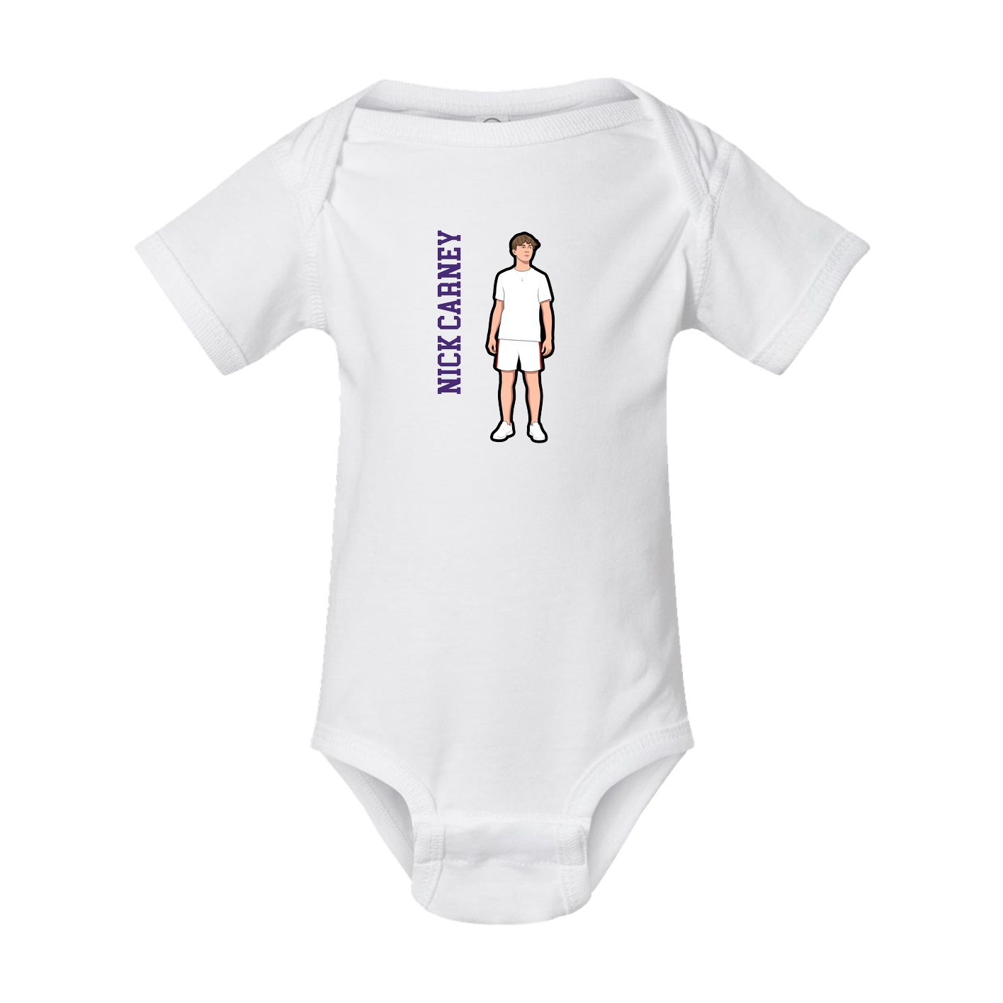 Baby Onesie — Name Vertical in White