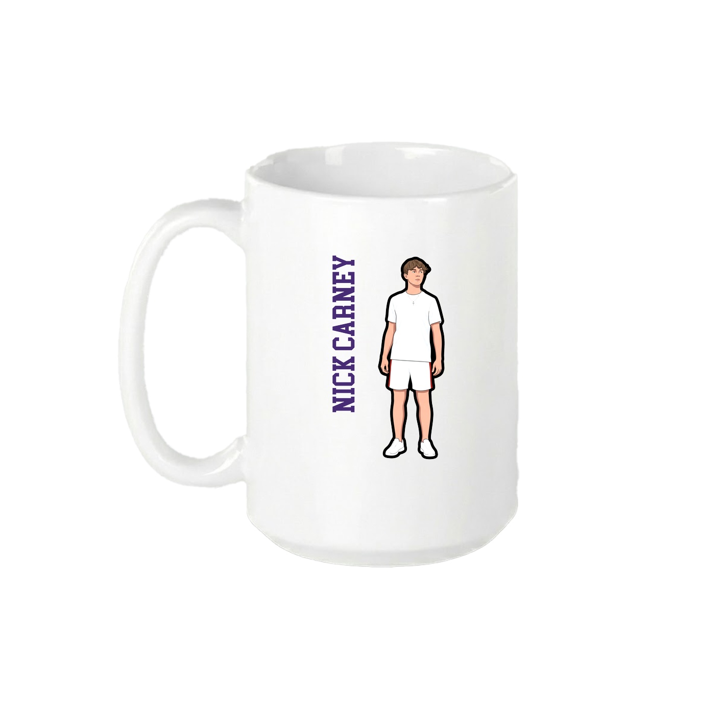 15oz Coffee Mug — Name Vertical in White