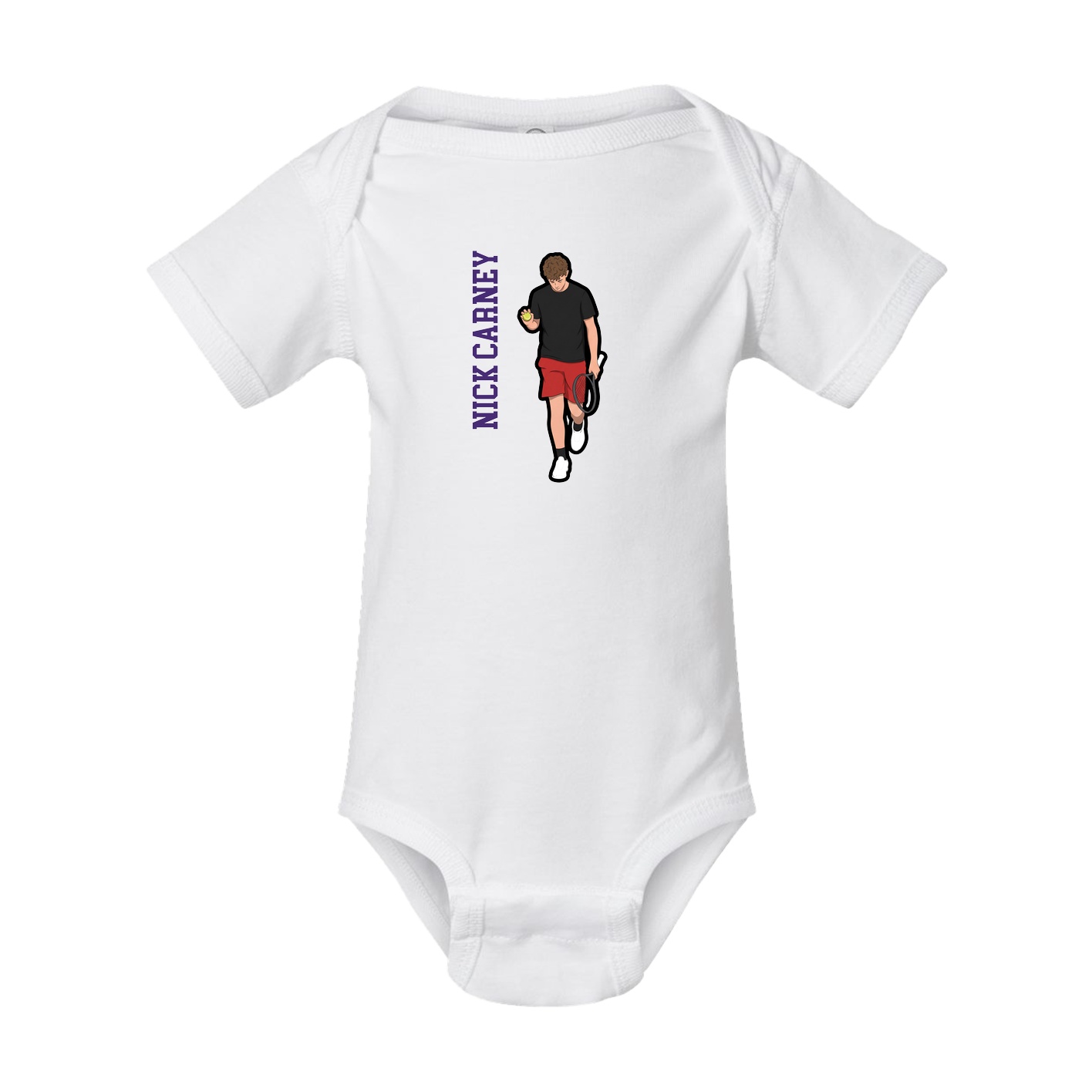 Baby Onesie — Name Vertical in White