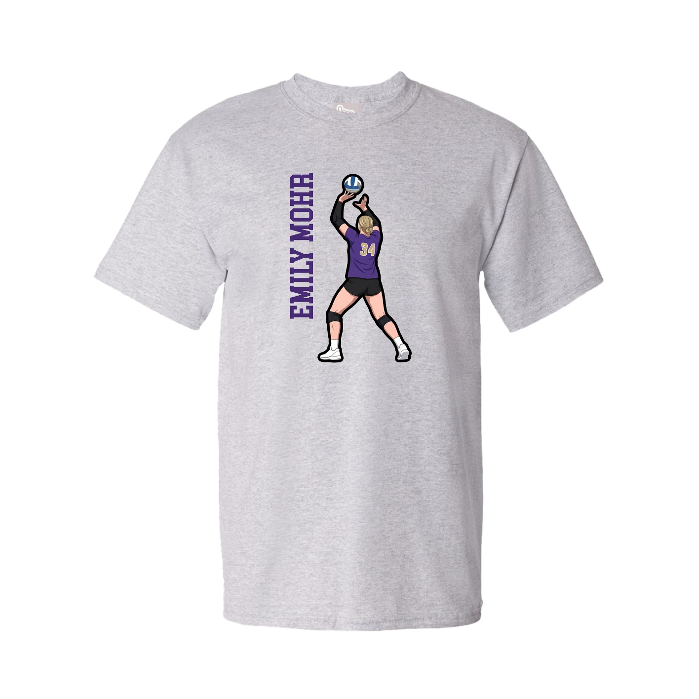 Tee — Name Vertical in Grey