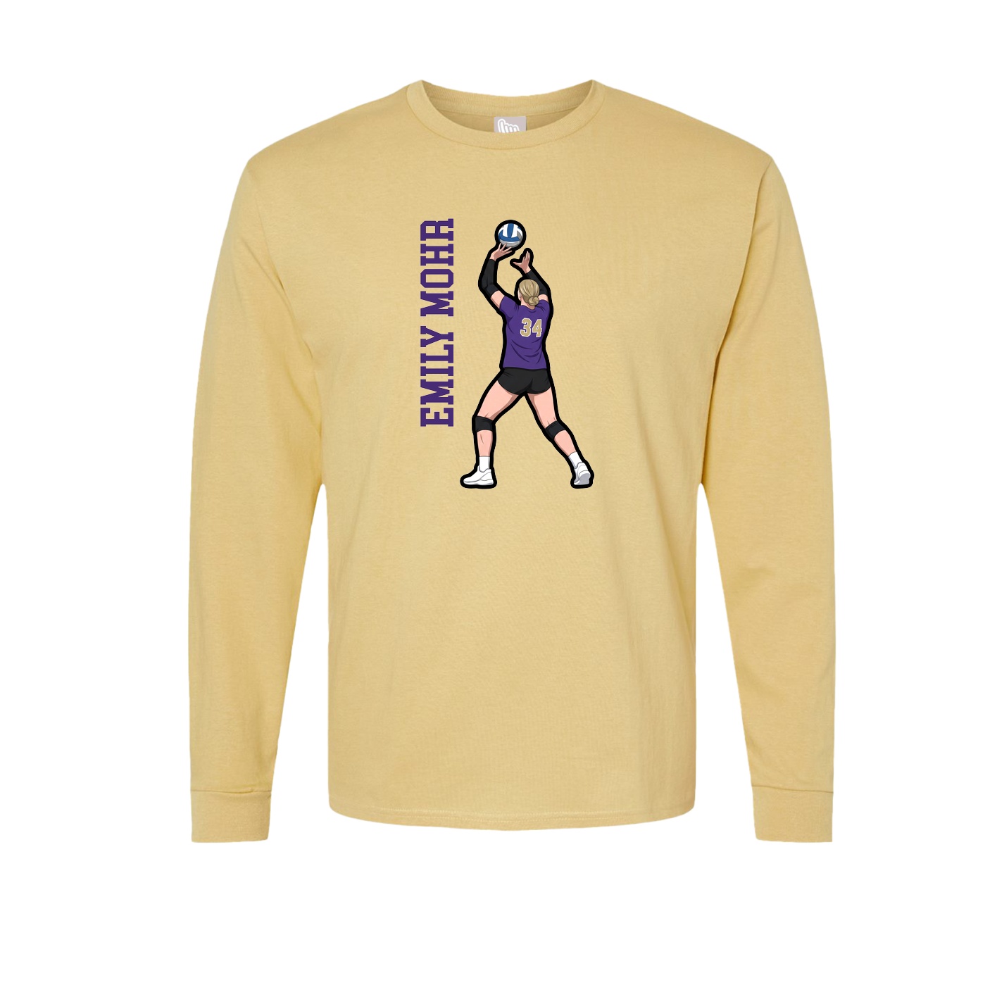 Long Sleeve Tee — Name Vertical in Vegas Gold