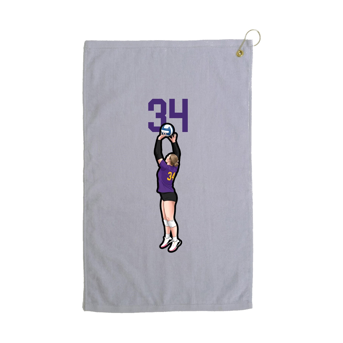 Golf Towel — Number Top in Grey