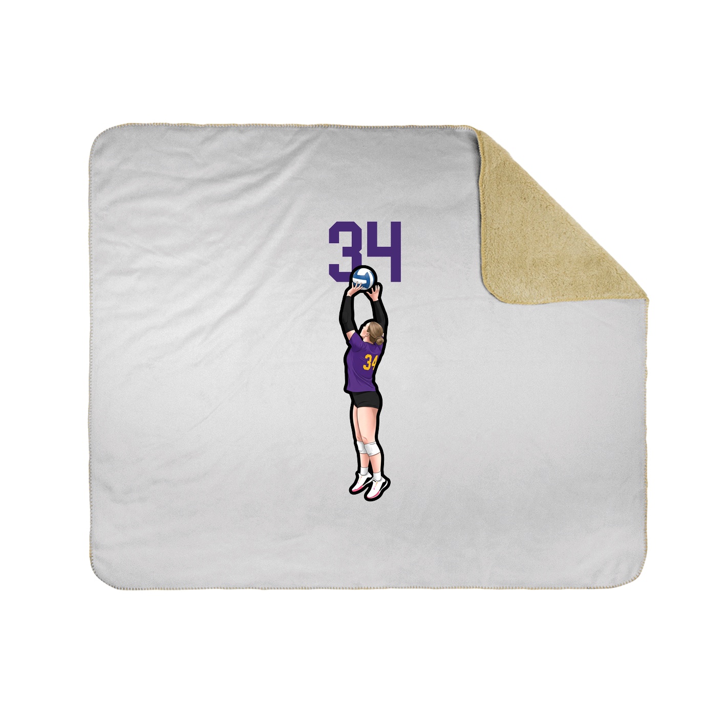 Throw Blanket — Number Top in White