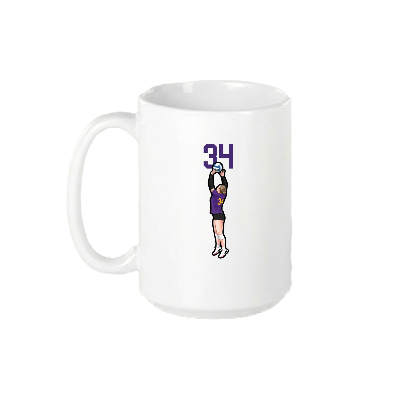 15oz Coffee Mug — Number Top in White