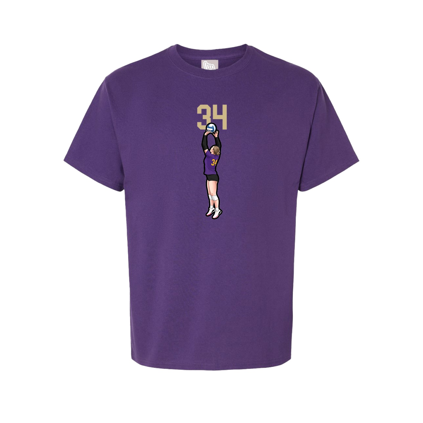 Youth Tee — Number Top in Purple