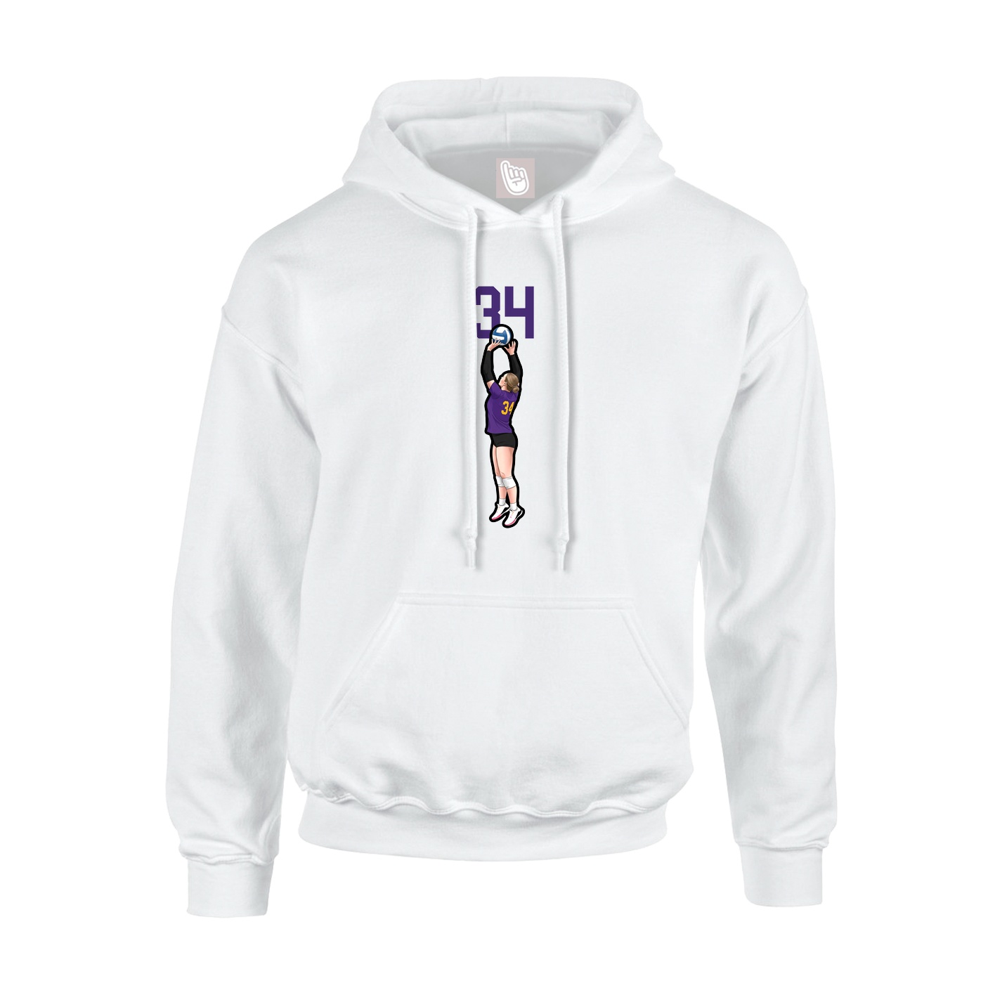 Hoodie — Number Top in White
