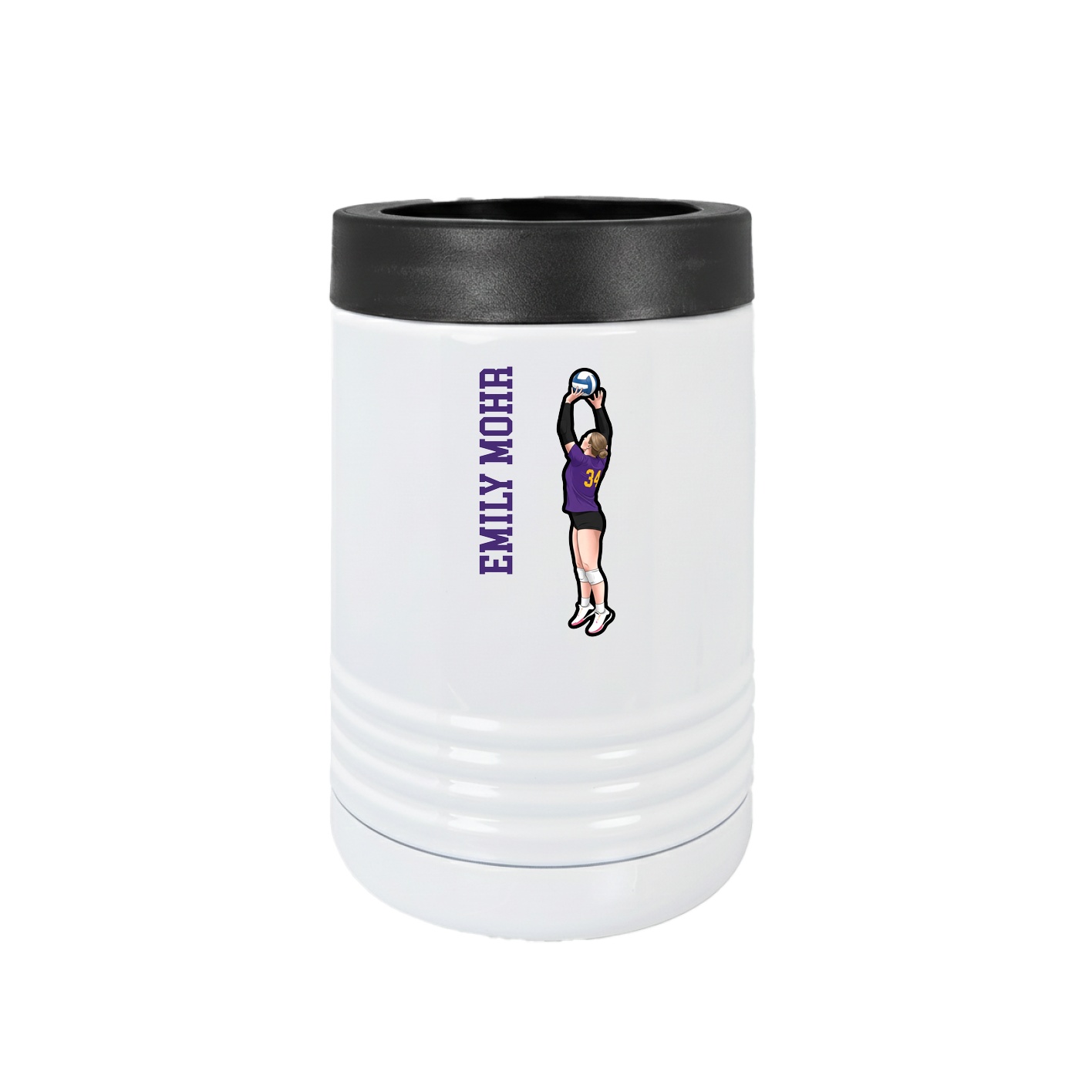 Beverage Holder — Name Vertical in White