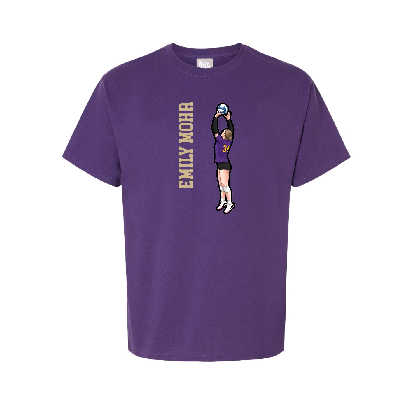 Youth Tee — Name Vertical in Purple