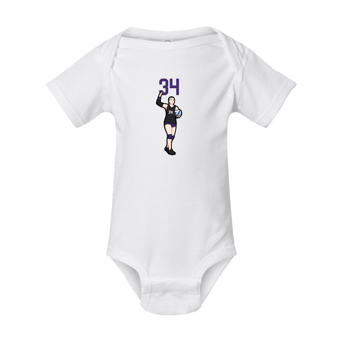 Baby Onesie — Number Top in White