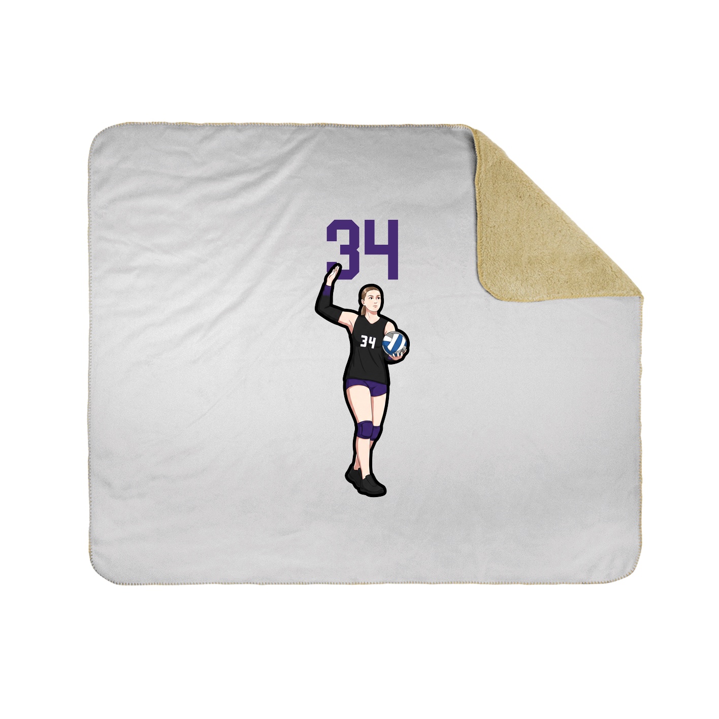 Throw Blanket — Number Top in White