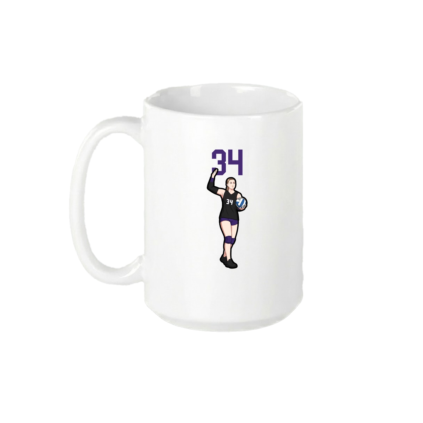 15oz Coffee Mug — Number Top in White