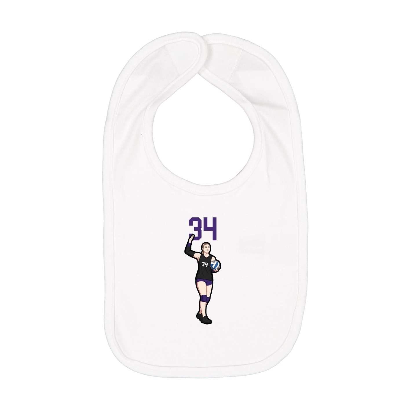 Infant Bib — Number Top in White