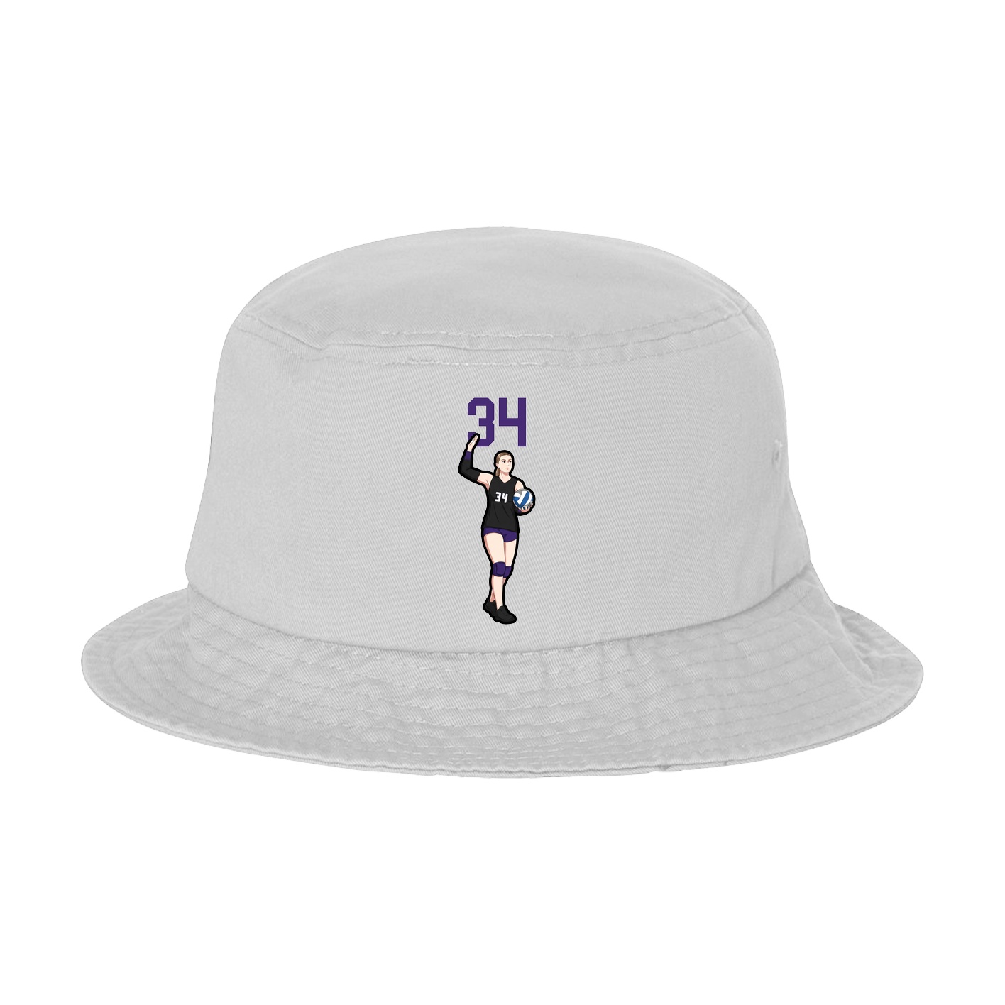 Bucket Cap — Number Top in White