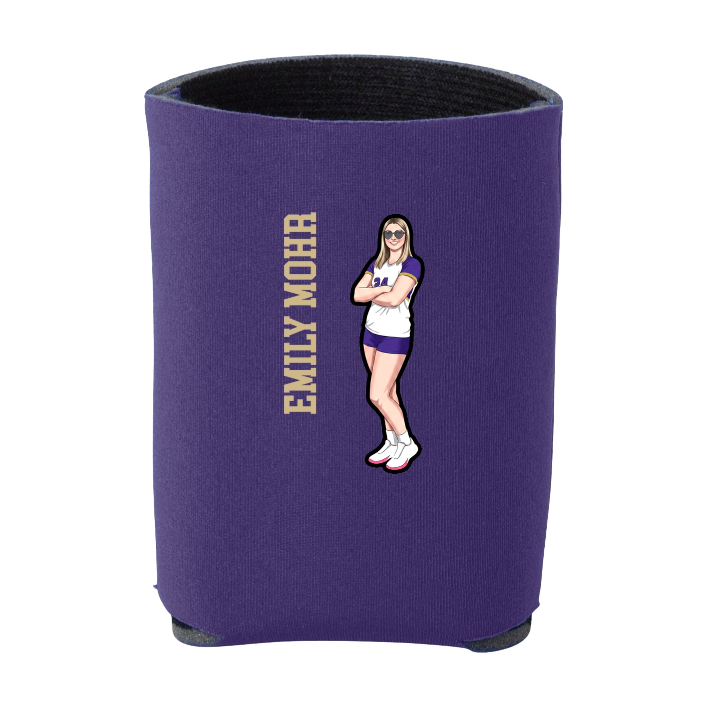 Can Holder — Name Vertical in Purple