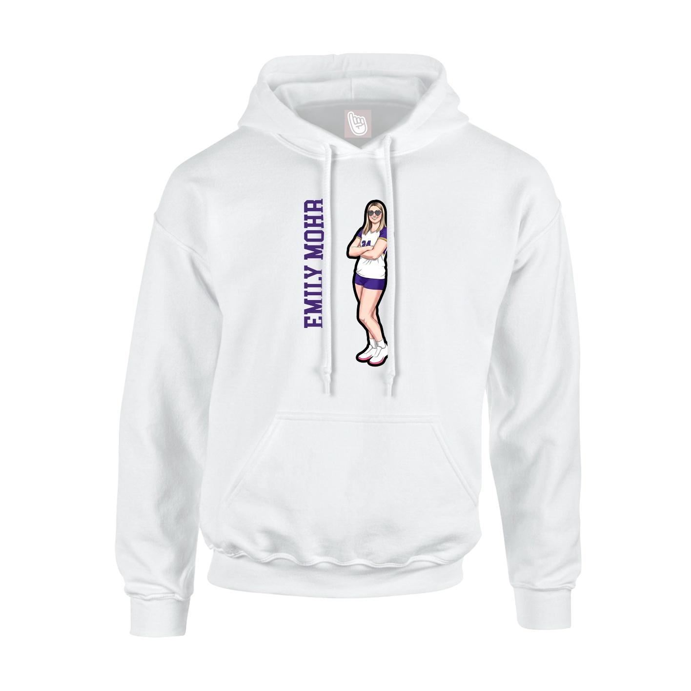 Hoodie — Name Vertical in White