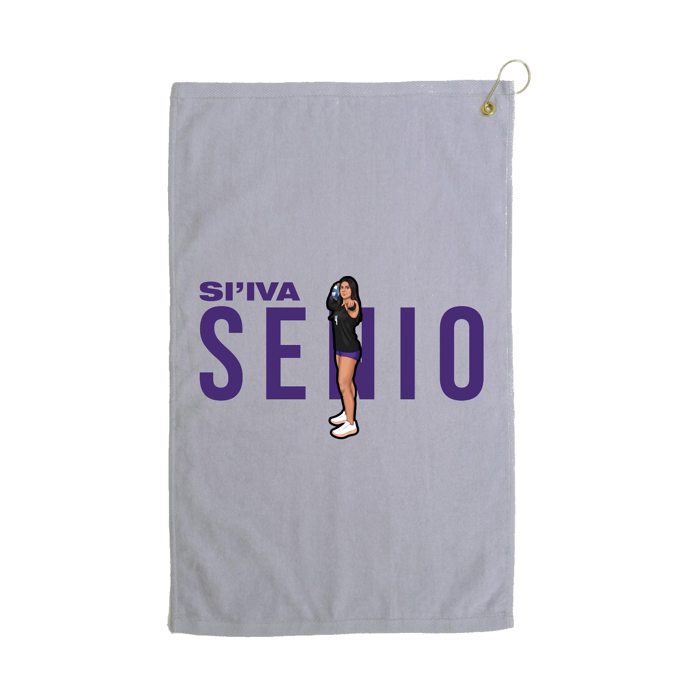 Golf Towel — Player Name in Grey
