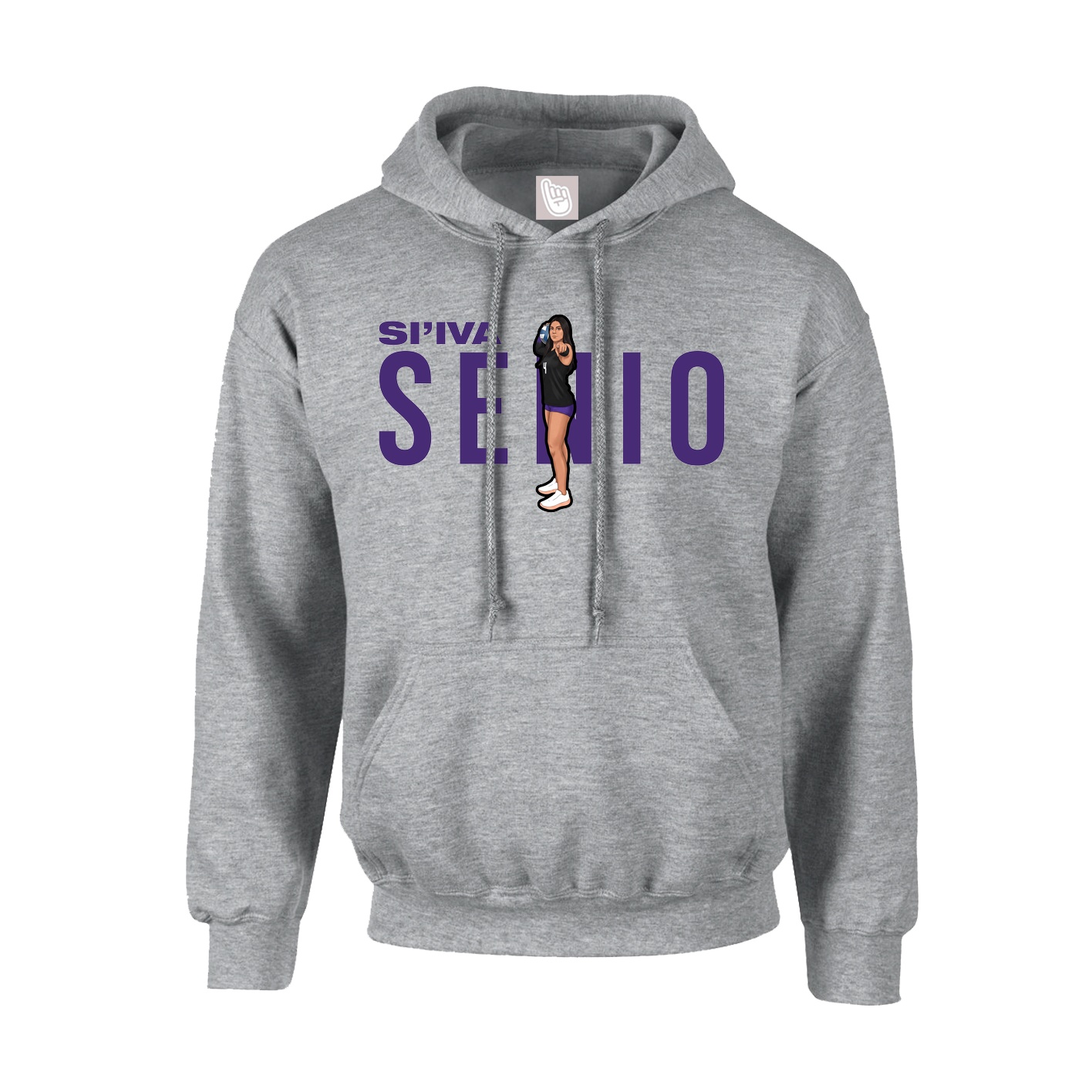 Youth Hoodie — Player Name in Grey