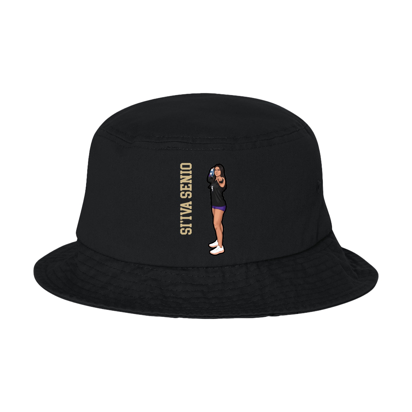 Bucket Cap — Name Vertical in Black