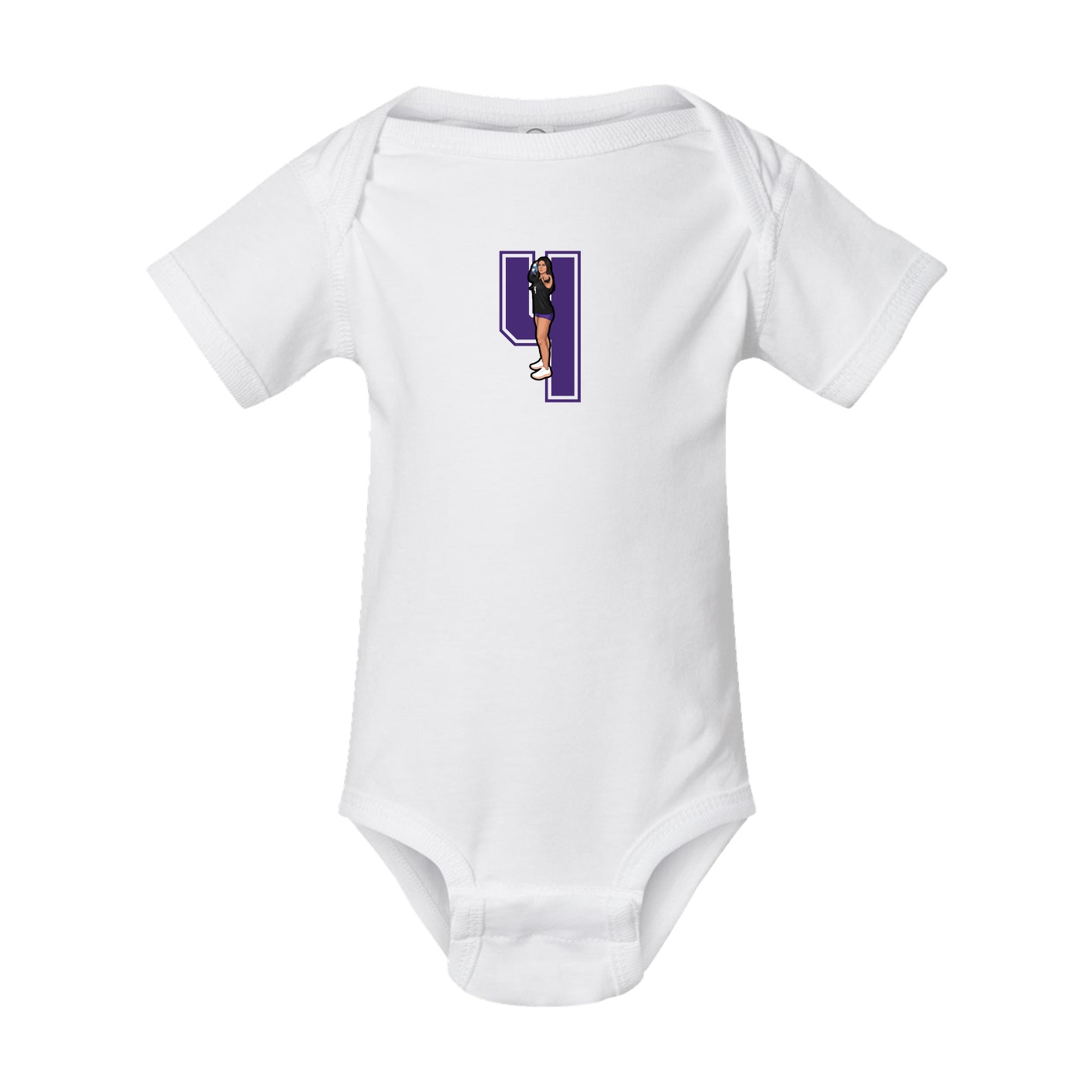 Baby Onesie — Number in White