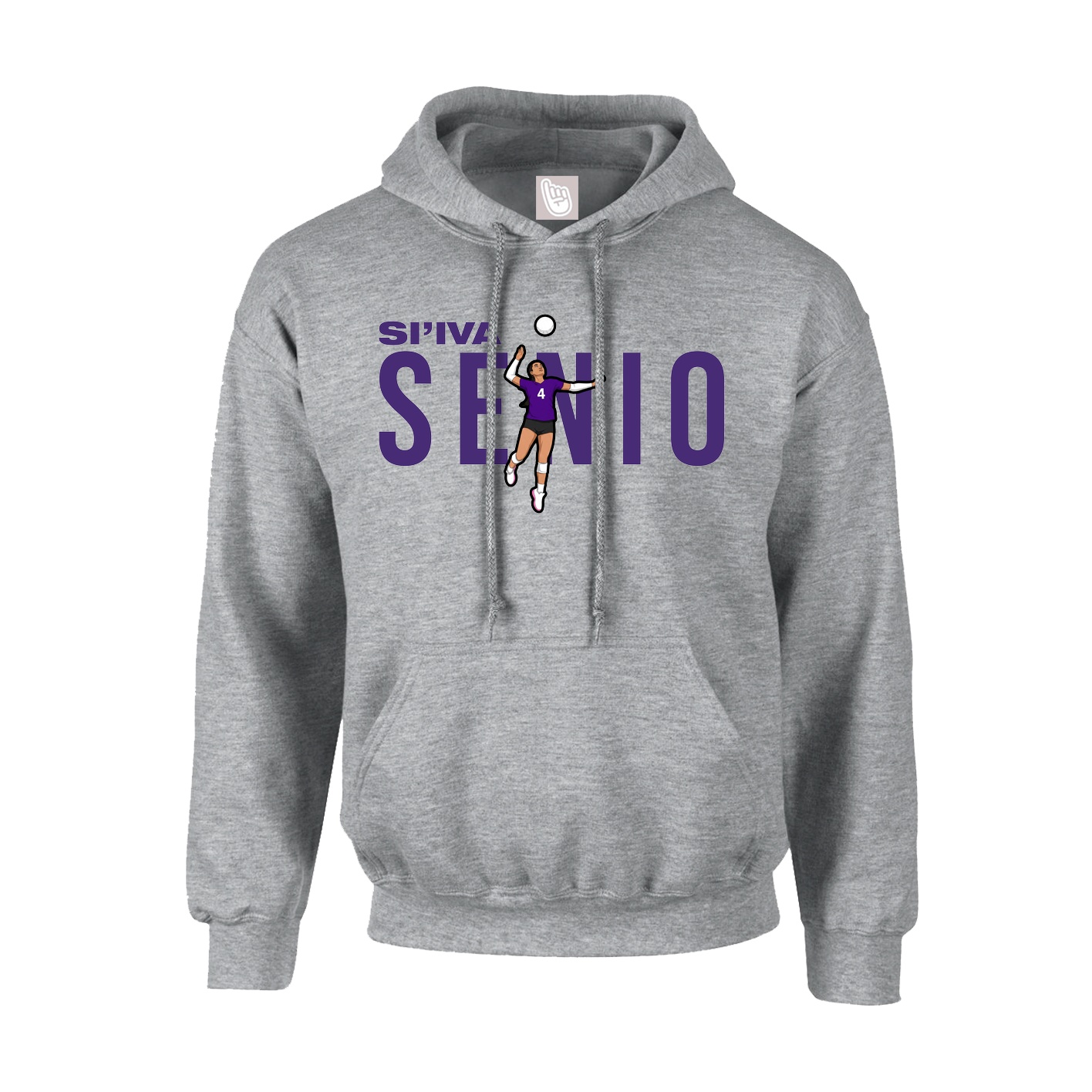 Youth Hoodie — Player Name in Grey