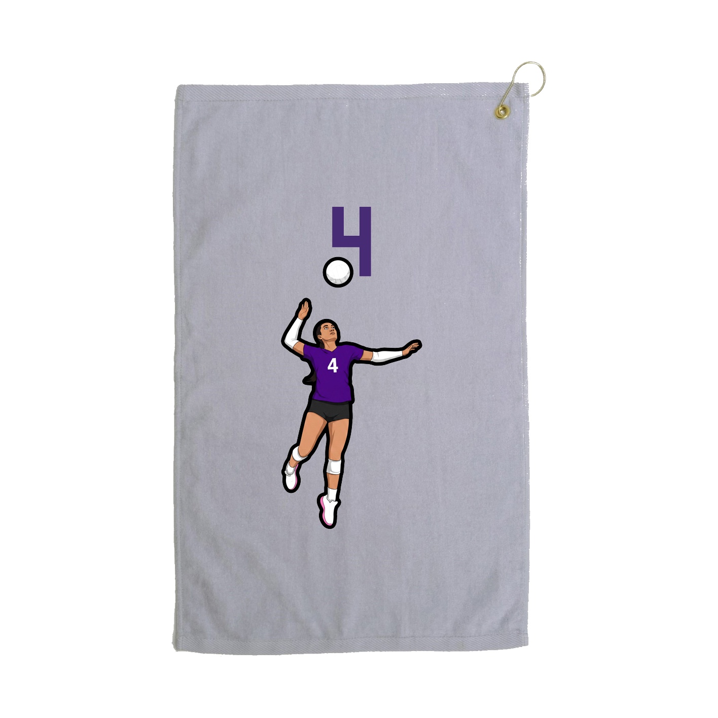 Golf Towel — Number Top in Grey