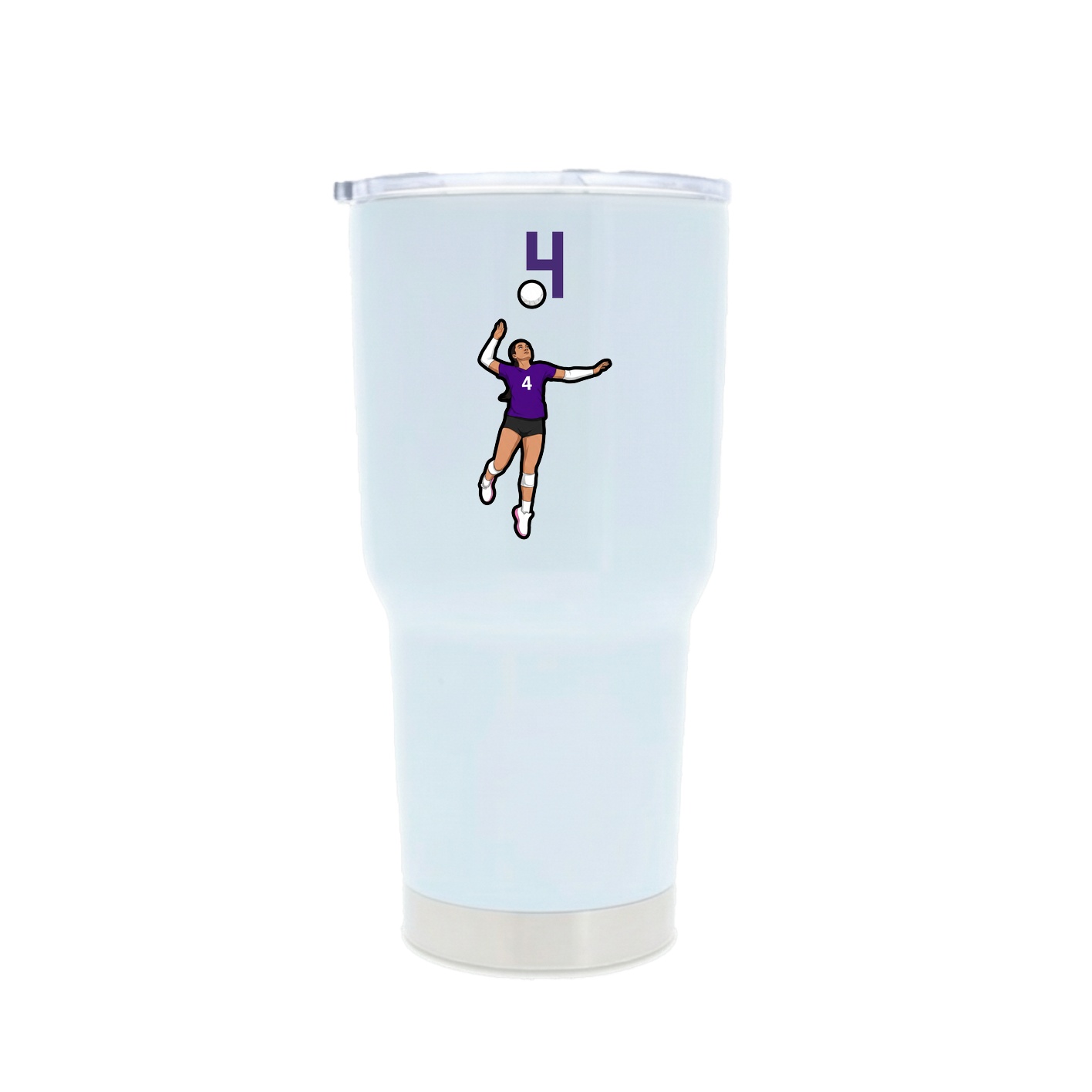 30oz Stainless Steel Tumbler — Number Top in White