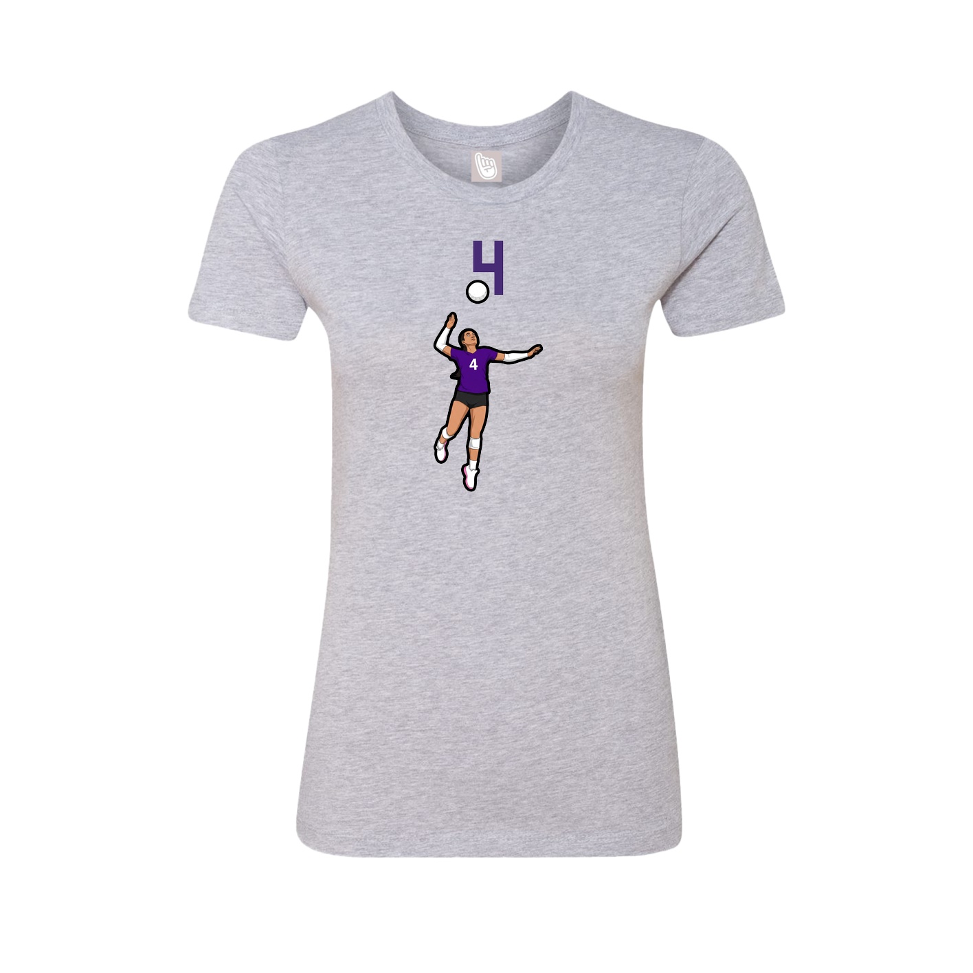 Womens Tee — Number Top in Grey