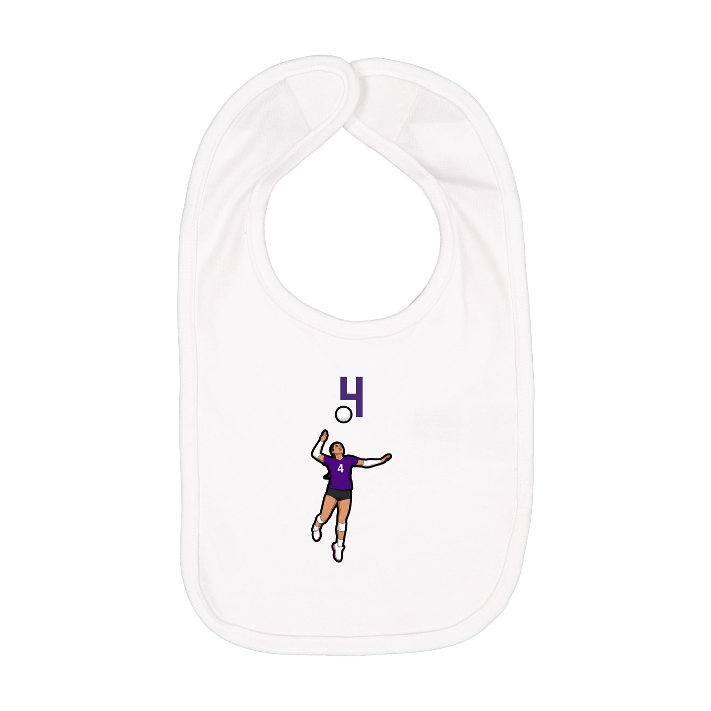 Infant Bib — Number Top in White