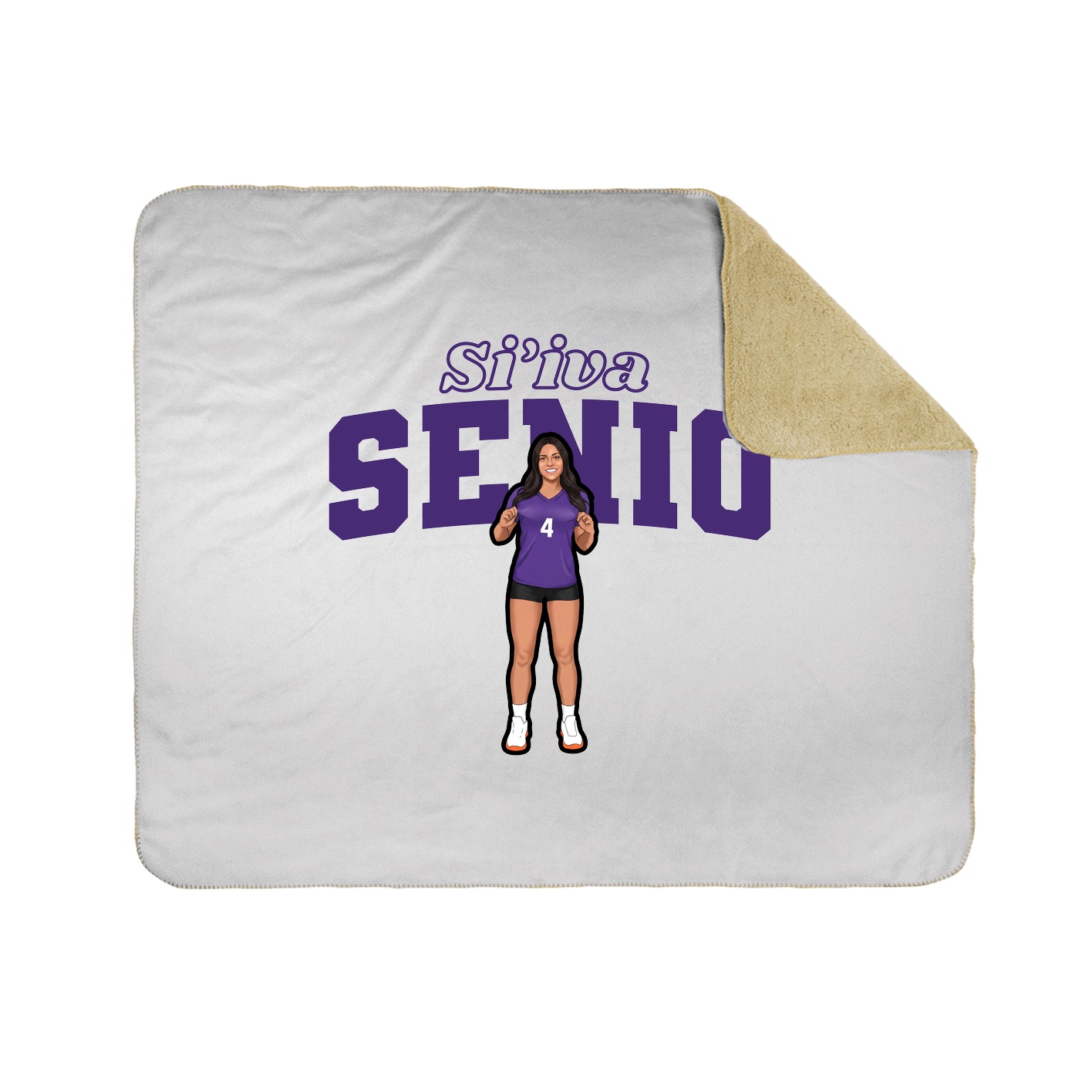 Throw Blanket — Name Arch in White