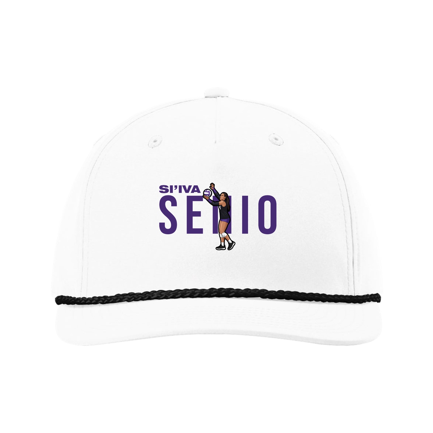 Five-Panel Classic Rope Cap — Player Name in White