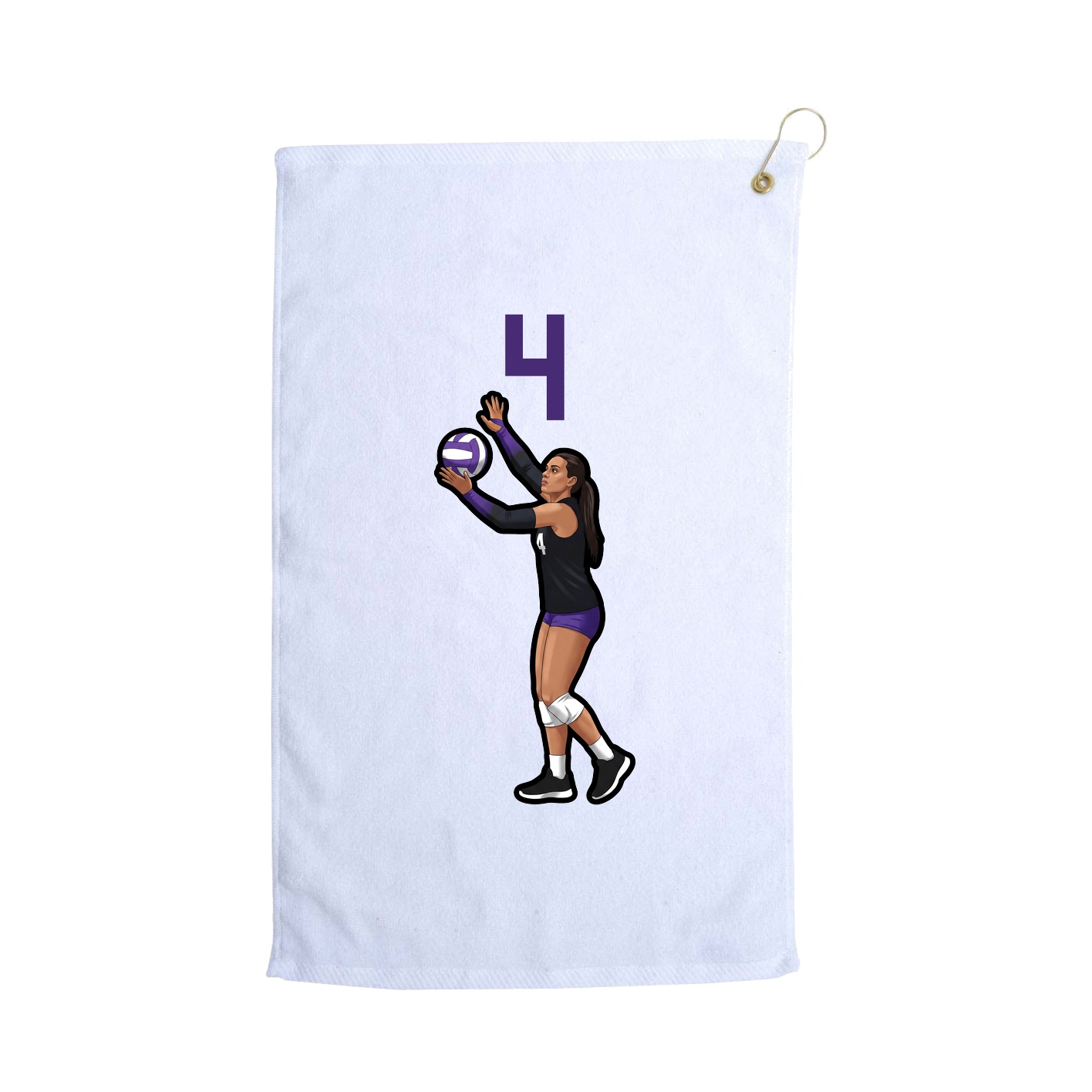 Golf Towel — Number Top in White