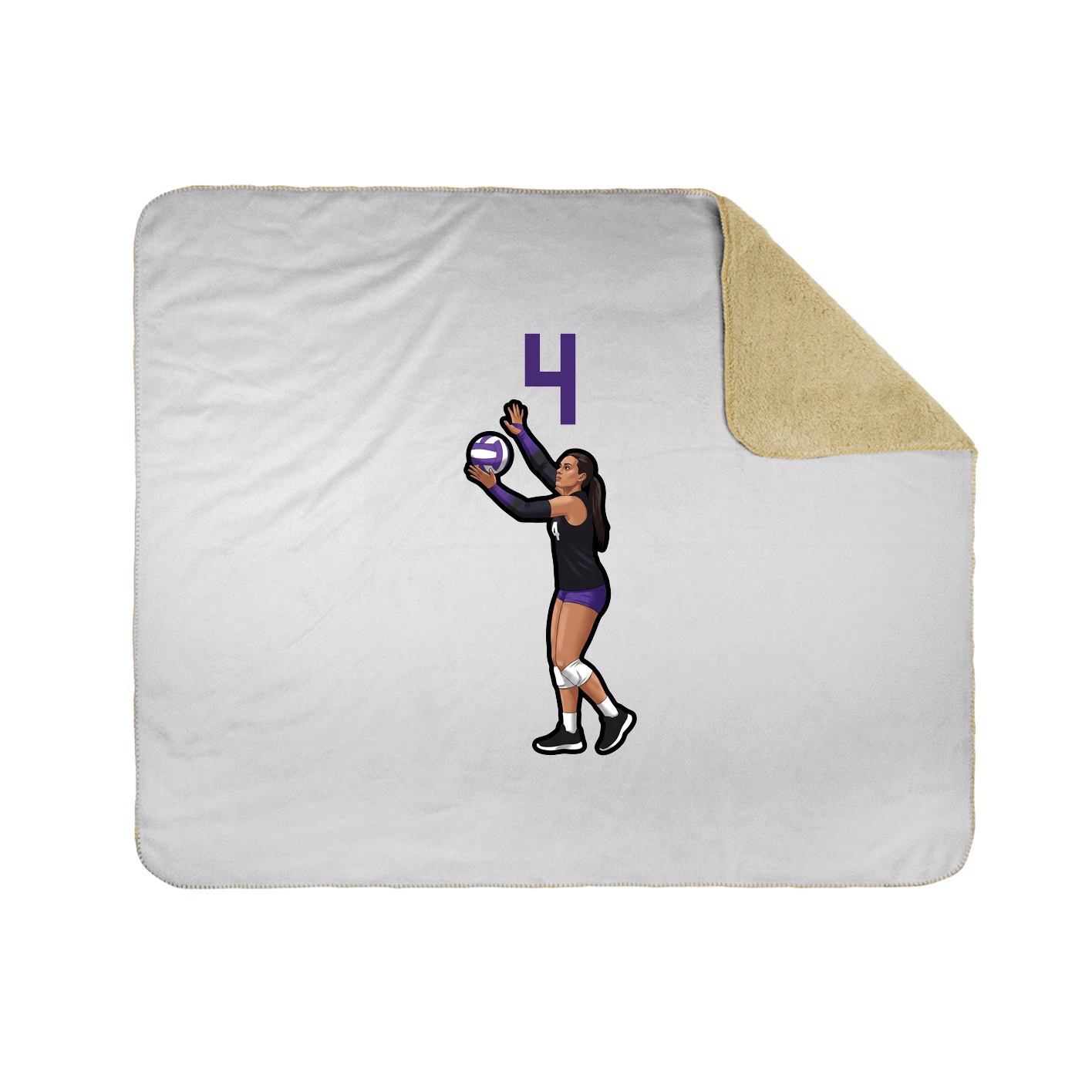 Throw Blanket — Number Top in White