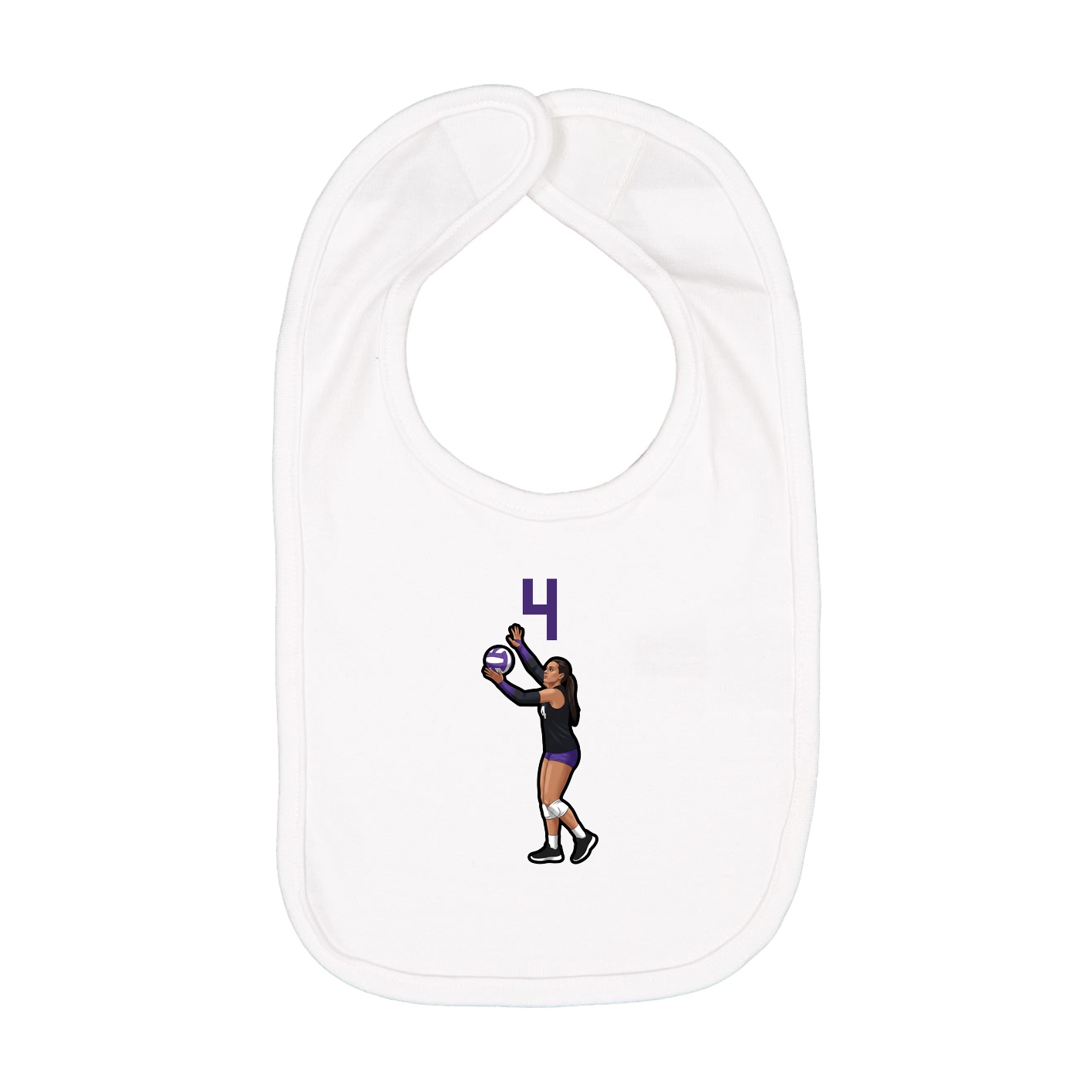 Infant Bib — Number Top in White