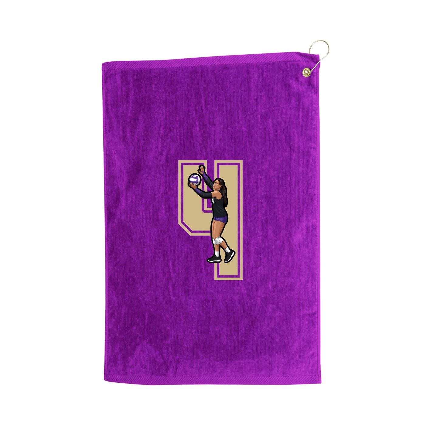 Golf Towel — Number in Purple