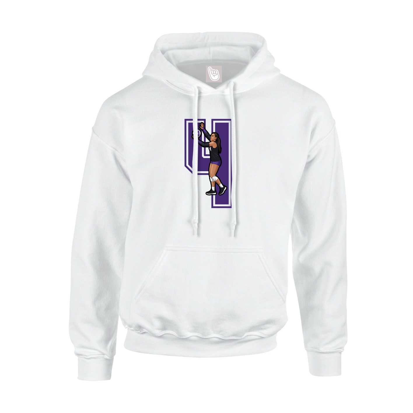 Hoodie — Number in White