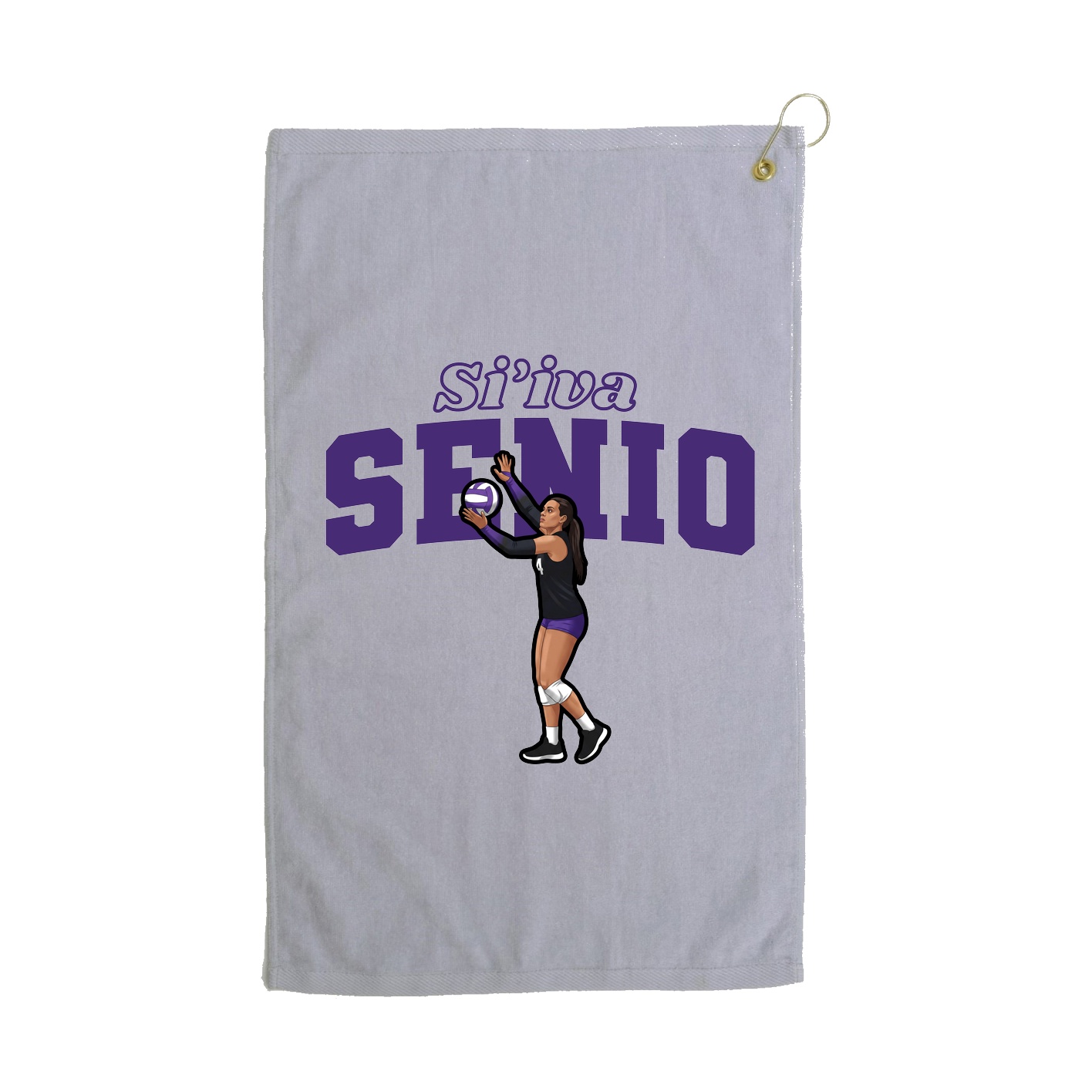 Golf Towel — Name Arch in Grey