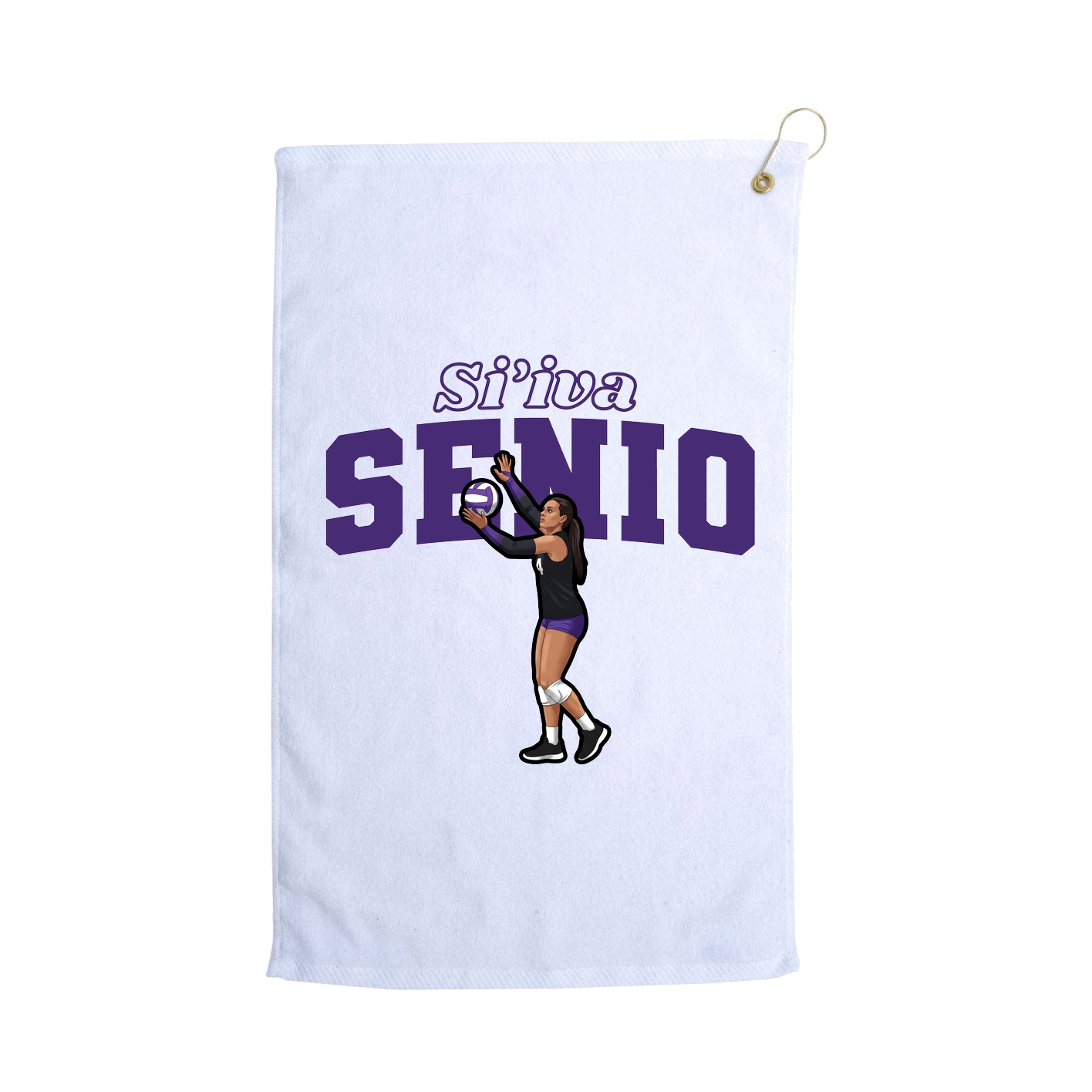 Golf Towel — Name Arch in White