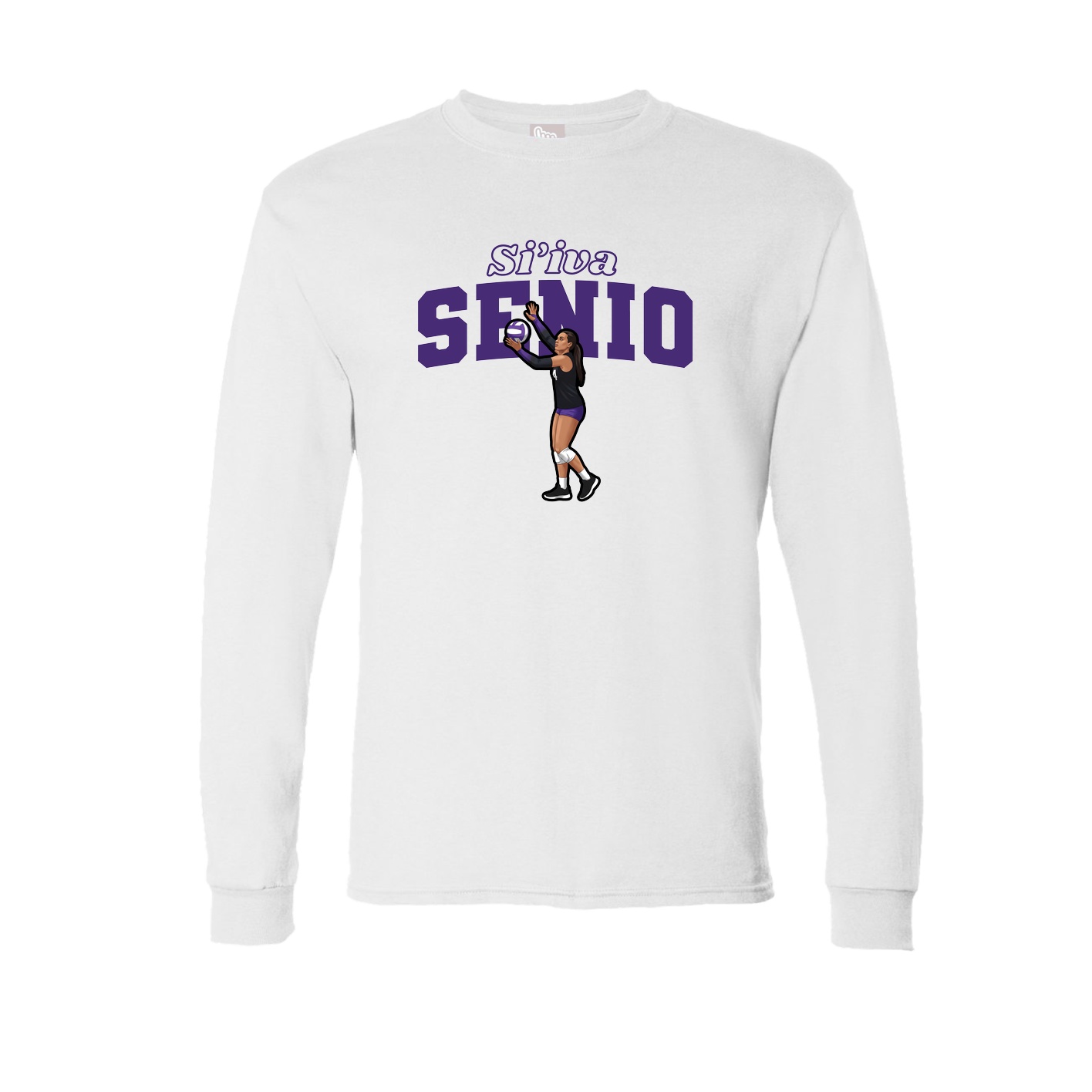 Long Sleeve Tee — Name Arch in White