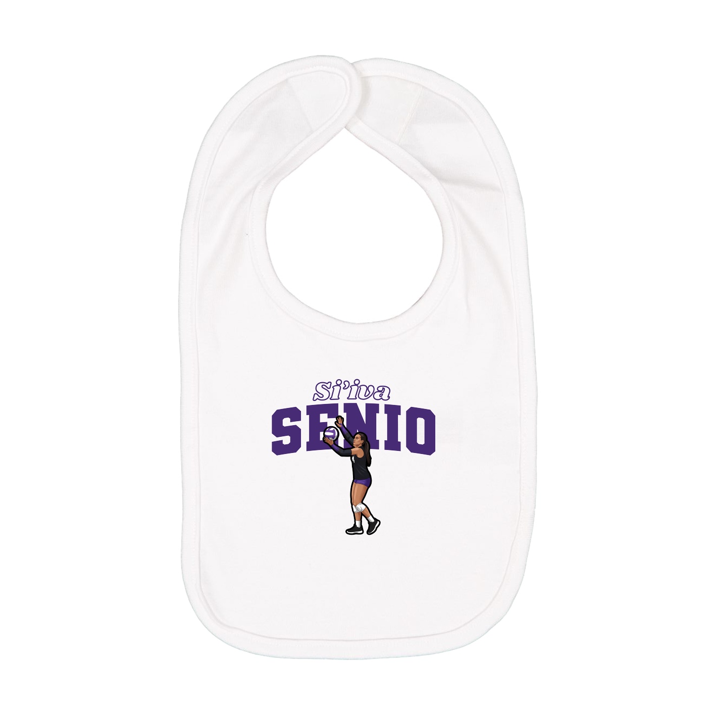 Infant Bib — Name Arch in White