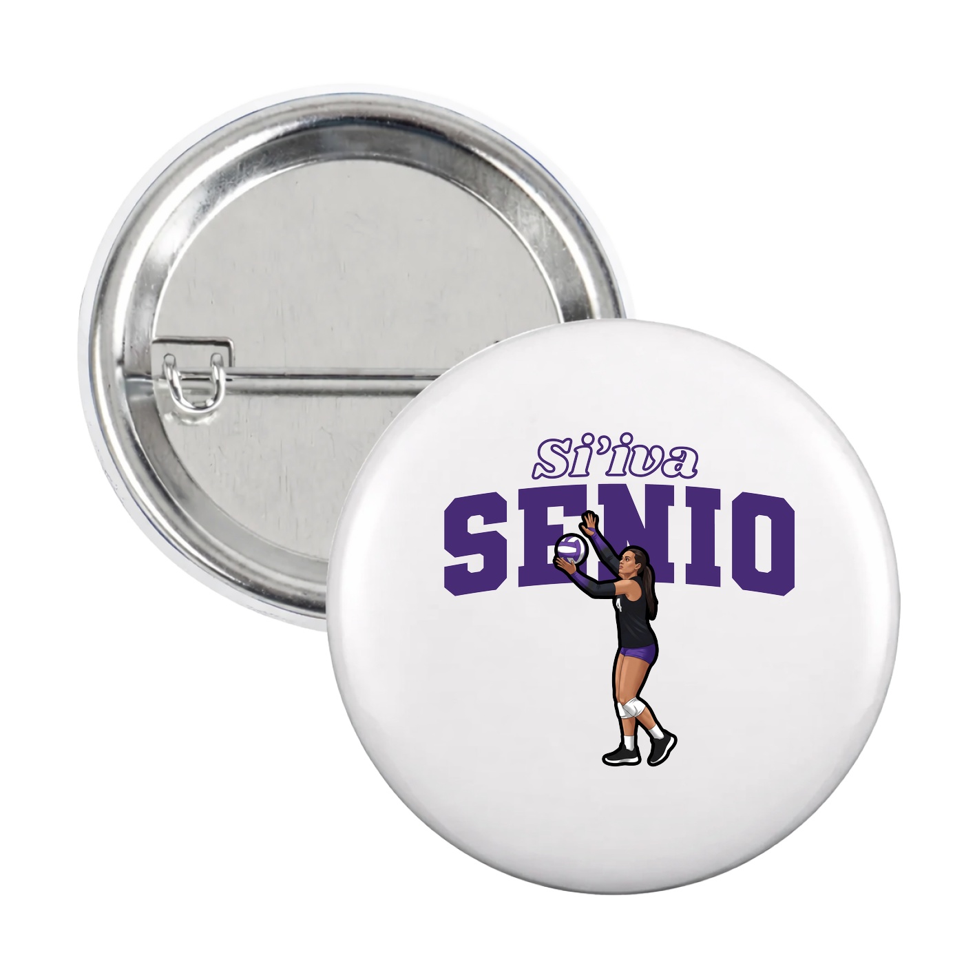 Game Day Button — Name Arch in White