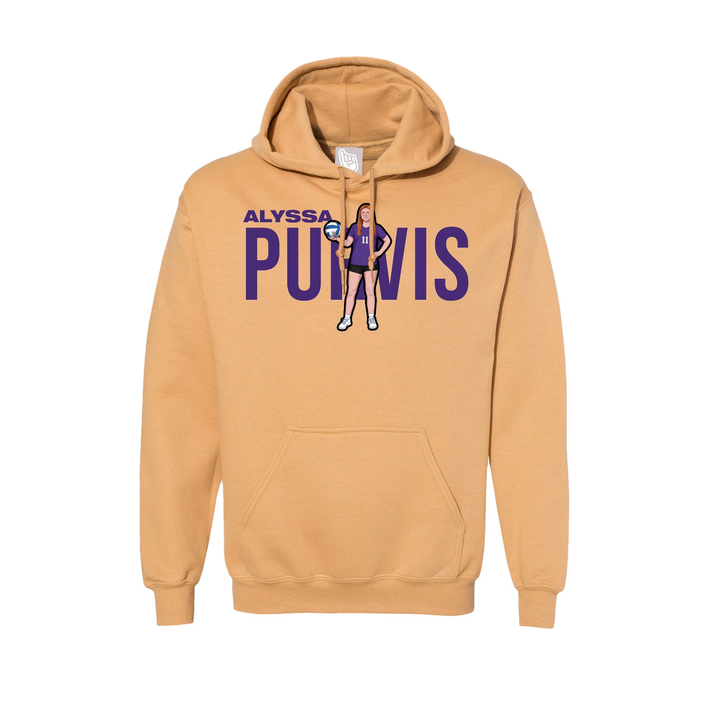 Hoodie — Player Name in Vegas Gold