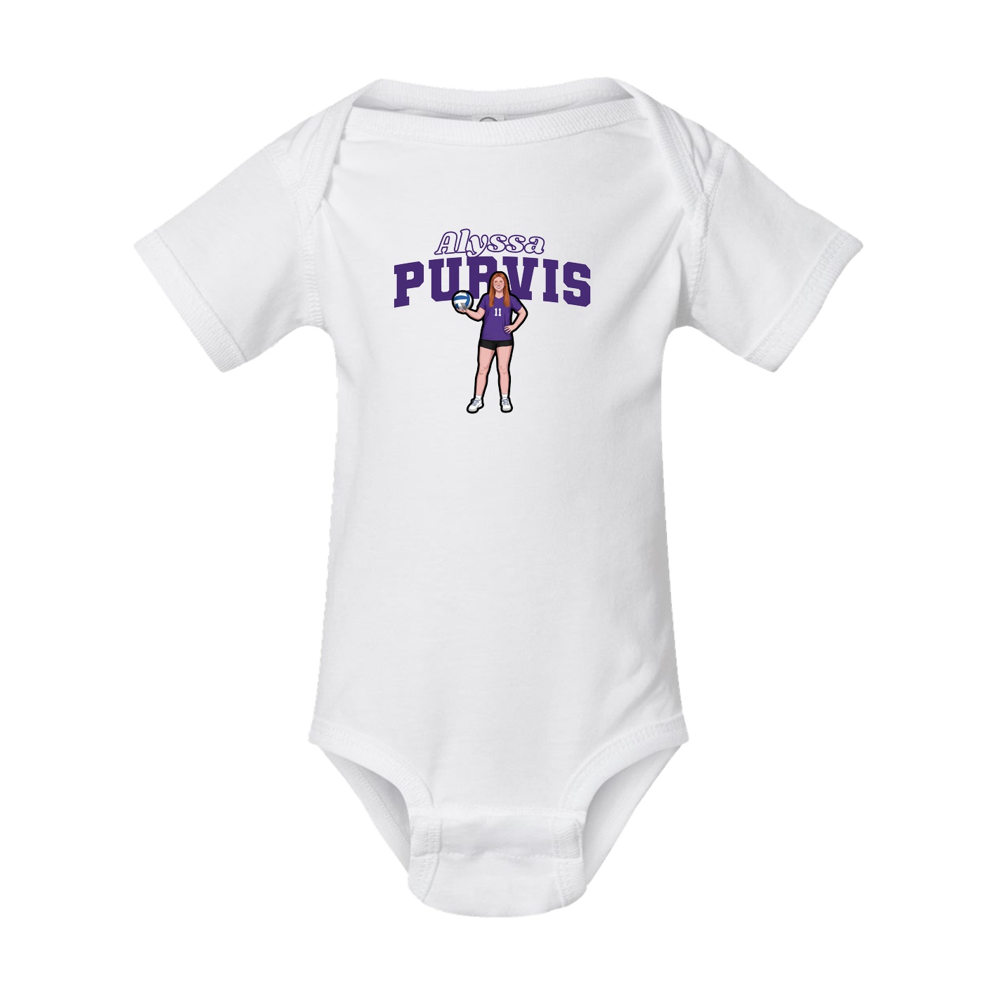 Baby Onesie — Name Arch in White