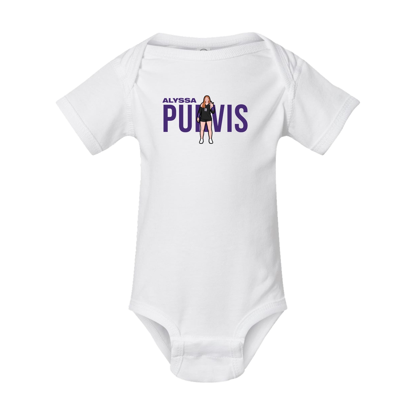 Baby Onesie — Player Name in White