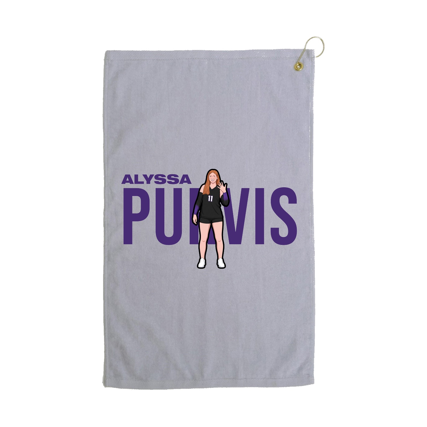 Golf Towel — Player Name in Grey