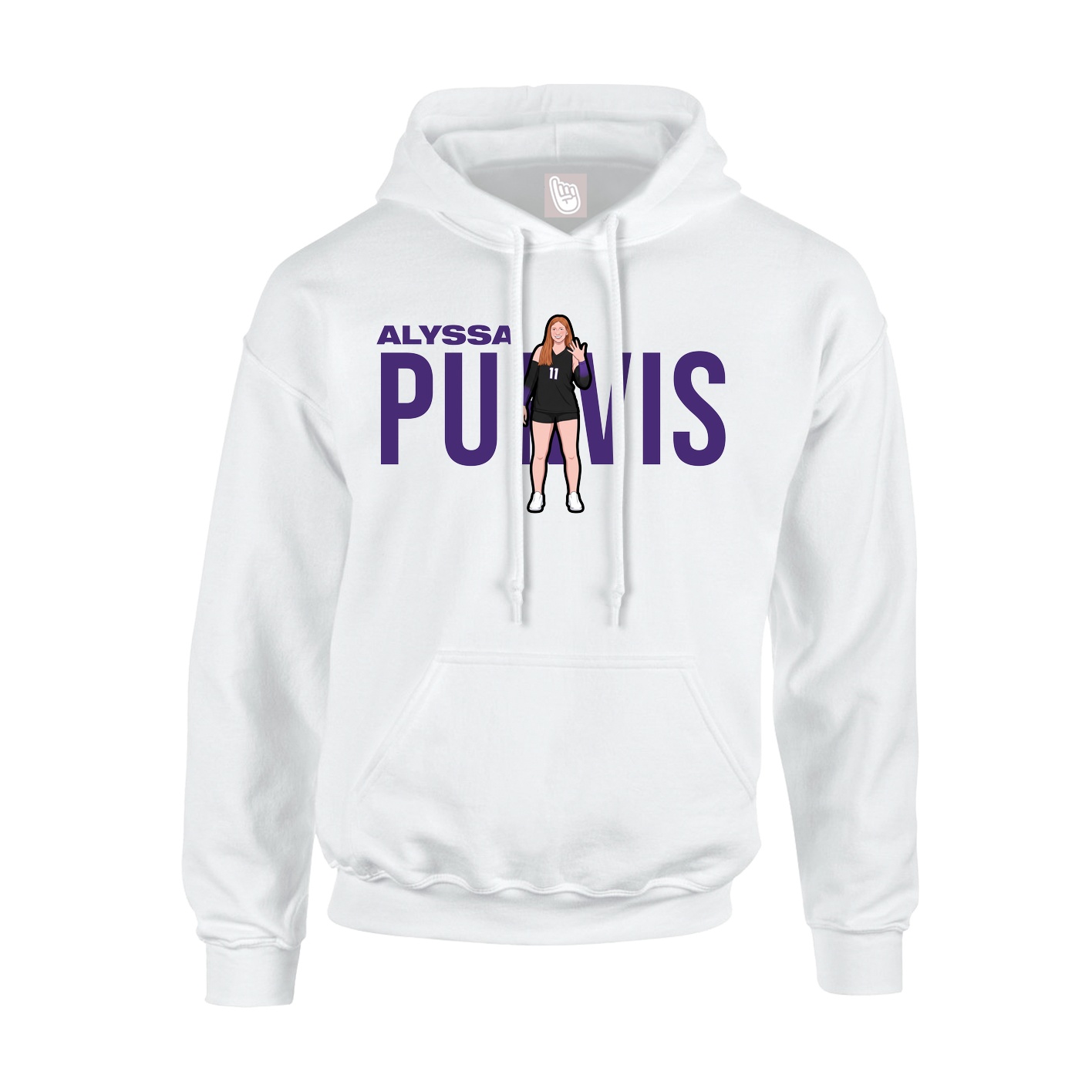 Youth Hoodie — Player Name in White