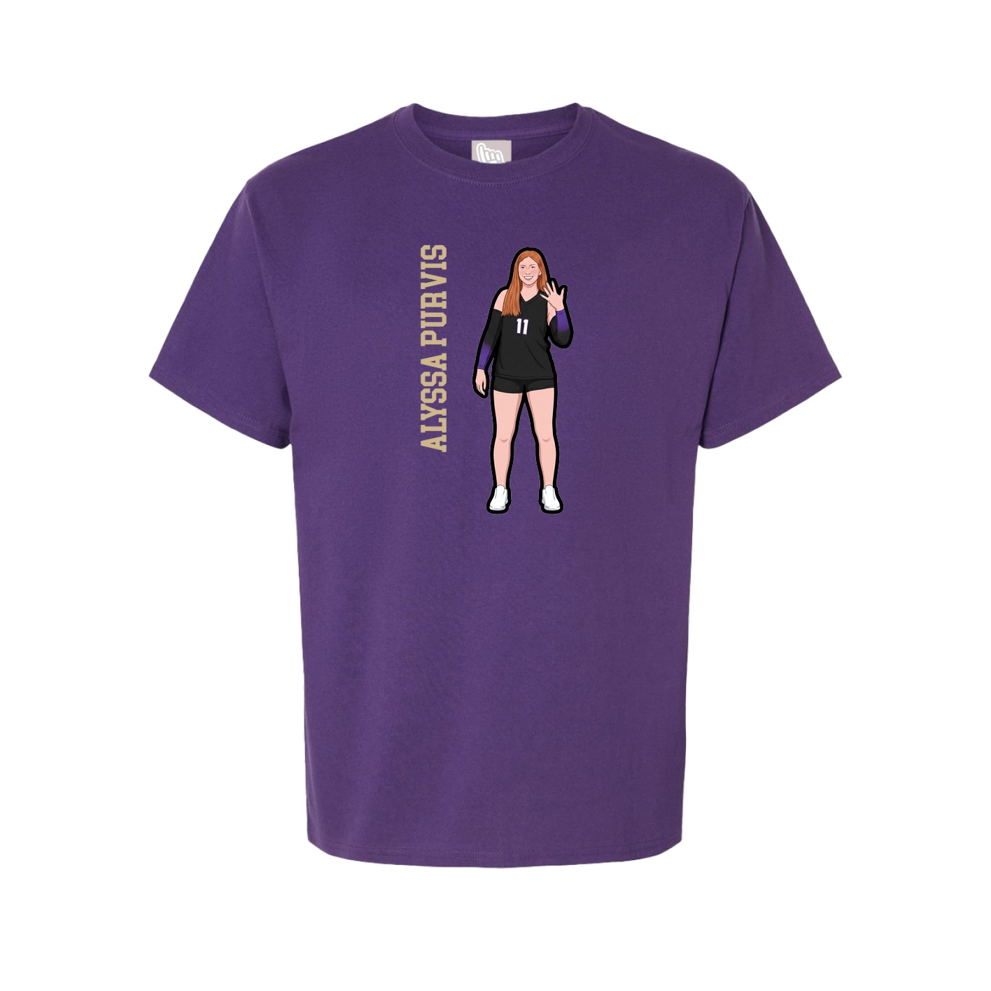 Tee — Name Vertical in Purple