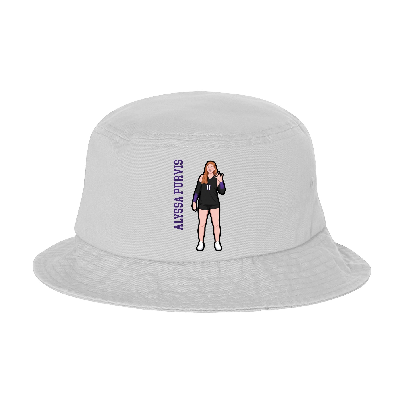 Bucket Cap — Name Vertical in White