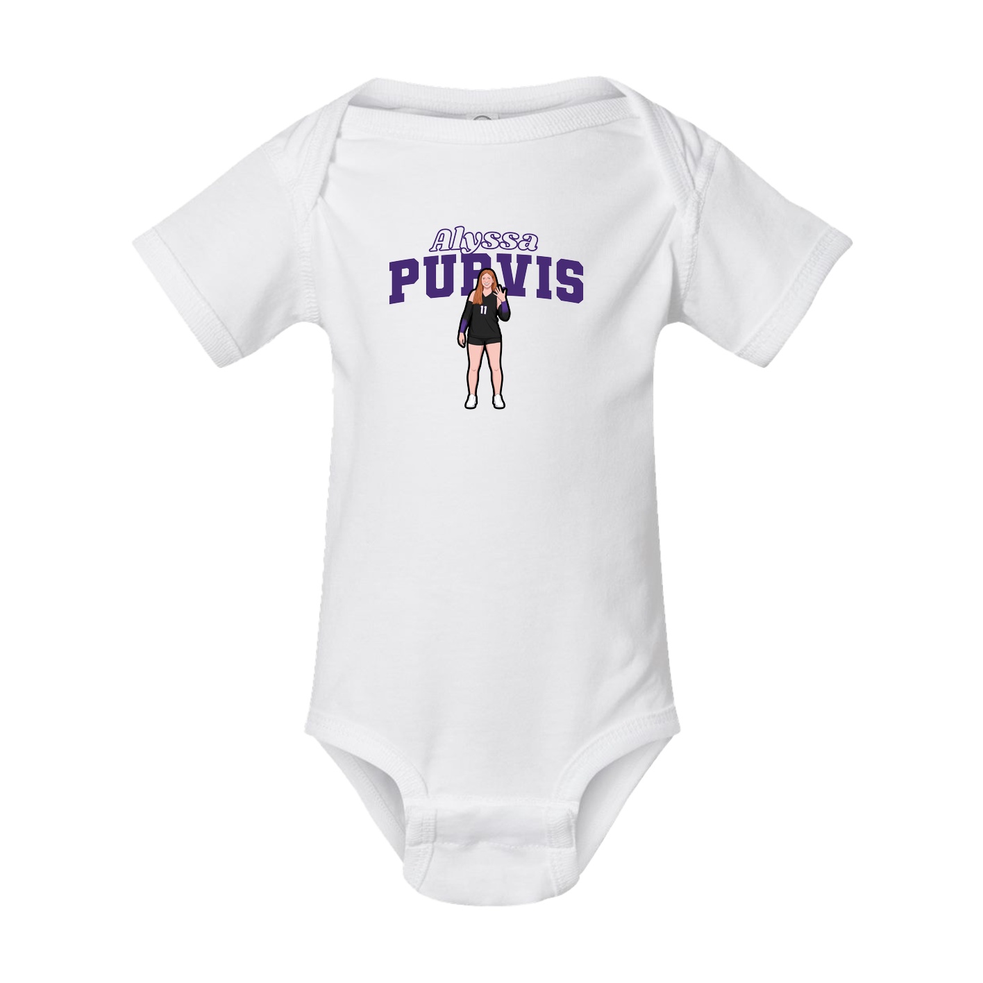 Baby Onesie — Name Arch in White