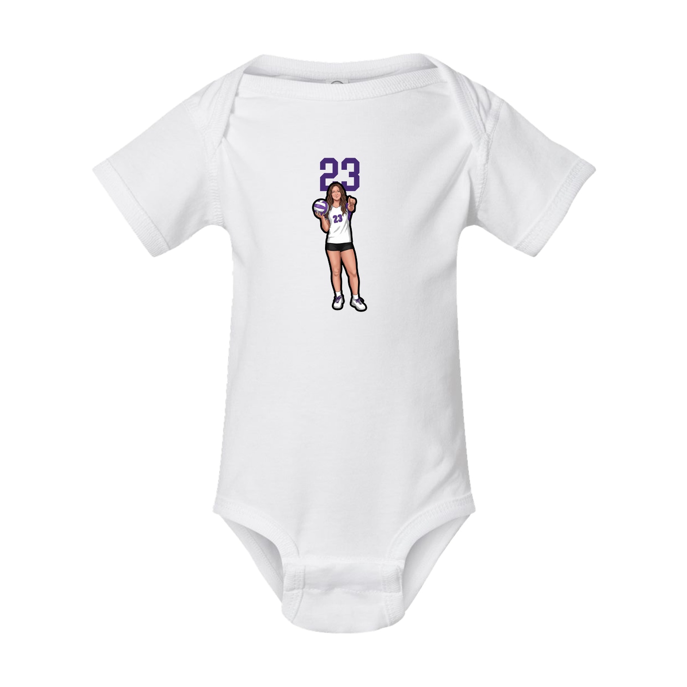 Baby Onesie — Number Top in White